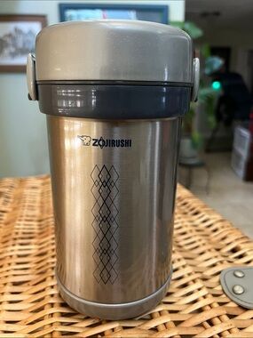 Zojirushi Stainless Steel Food Bento Jar - Silver & Gray Pre-owned.